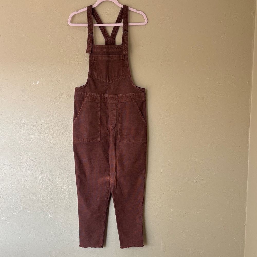 Aerie Women’s Brown Corduroy Adjustable Strap Utility Pant Overall (XS)